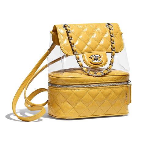 chanel yellow pvc backpack|Chanel backpack how to wear.